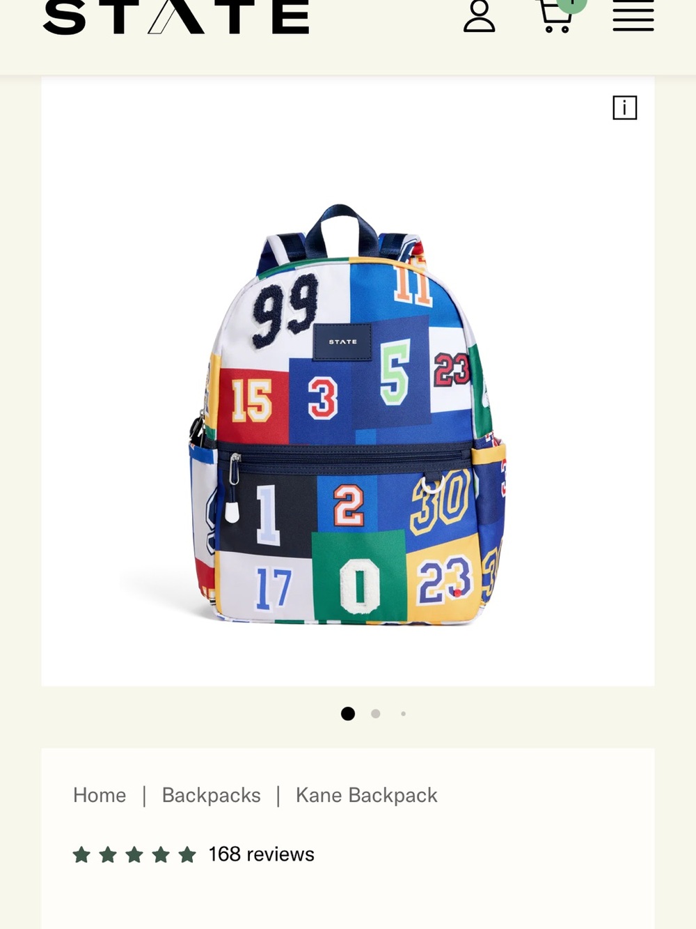 STATE Multicolor Numbers Patchwork Backpack - Picture 3 of 4